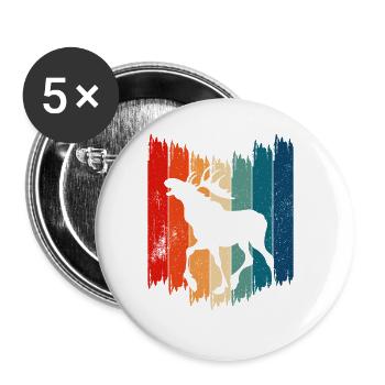 Retro Moose Vintage Moose - Buttons large 2.2''/56 mm (5-pack) - white - Front
