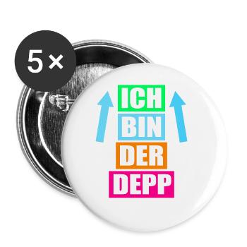 Junggesellenabschied Poltern Polterabend JGA - Buttons groß 56 mm (5er Pack) - Weiß - Vorne