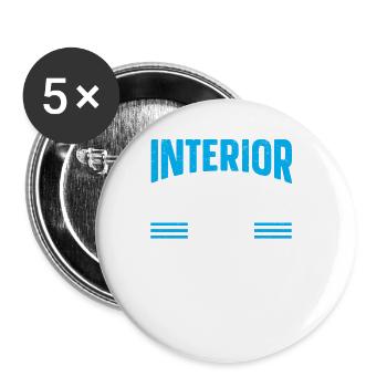 Designer d’intérieur Cadeau Designer de décoration d’intérieur - Lot de 5 grands badges (56 mm) - blanc - Devant