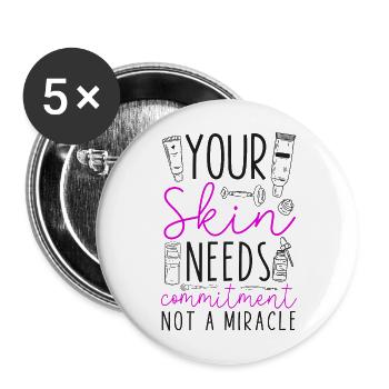 Cute Licensed Esthetician Skincare - Buttons large 2.2''/56 mm (5-pack) - white - Front