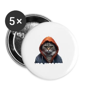 Hab mich auf Geduld testen lassen war bin negativ - Buttons groß 56 mm (5er Pack) - Weiß - Vorne