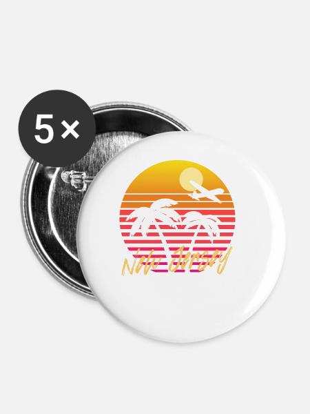 New Jersey - Buttons groß 56 mm (5er Pack) - Weiß