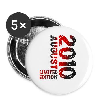 2010 August Limited Edition 13. Geburtstag Outfit - Buttons groß 56 mm (5er Pack) - Weiß - Vorne