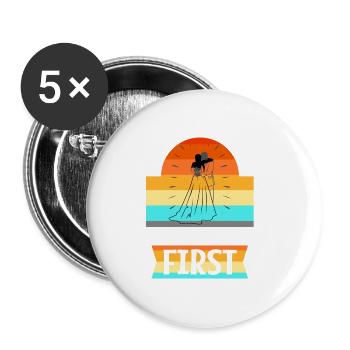 Father of the bride i loved her first - Buttons groß 56 mm (5er Pack) - Weiß - Vorne