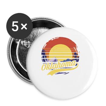 Oklahoma - Buttons large 2.2''/56 mm (5-pack) - white - Front