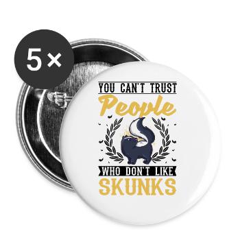 Stinktier Liebhaber - Buttons groß 56 mm (5er Pack) - Weiß - Vorne