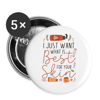 Cute Licensed Esthetician Skincare - Buttons large 2.2''/56 mm (5-pack) - white - Front