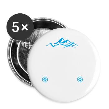 Geocaching Geschenk Geocacher Geocache - Buttons groß 56 mm (5er Pack) - Weiß - Vorne