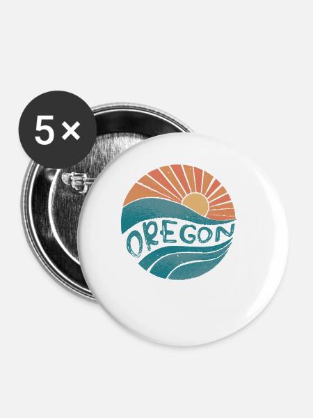 Oregon - Buttons groß 56 mm (5er Pack) - Weiß