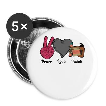 Cute Licensed Esthetician Skincare - Buttons large 2.2''/56 mm (5-pack) - white - Front
