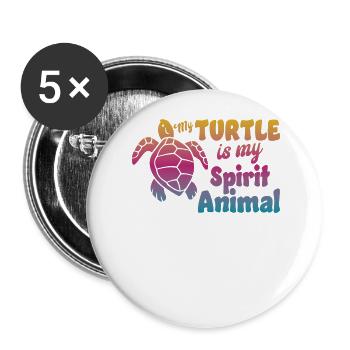 Sea Turtle Tortoise Watercolor My - Buttons groß 56 mm (5er Pack) - Weiß - Vorne