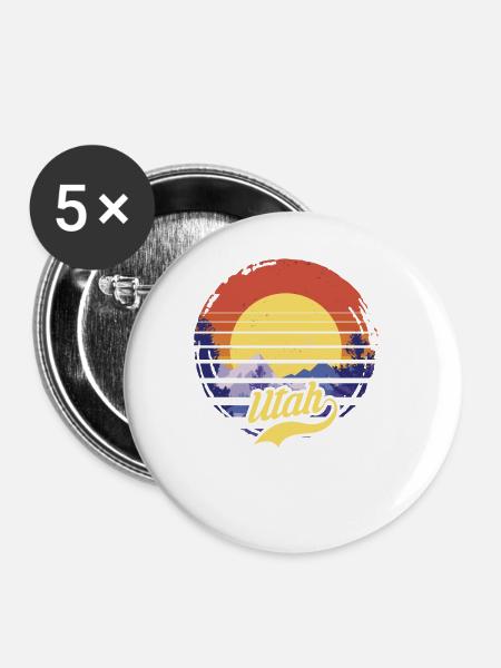 Utah - Buttons groß 56 mm (5er Pack) - Weiß