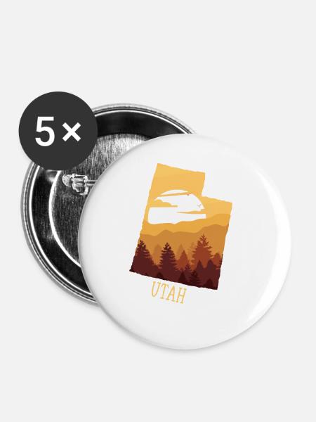 Utah - Buttons groß 56 mm (5er Pack) - Weiß
