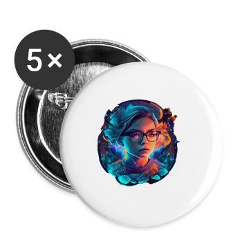 Glow Therapist 5 - Buttons large 2.2''/56 mm (5-pack) - white - Front