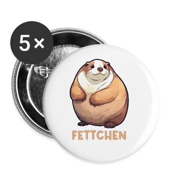 Fat ferret - Buttons large 2.2''/56 mm (5-pack) - white - Front