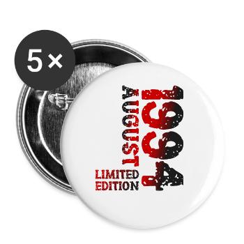 1994 August Limited Edition 29. Geburtstag Outfit - Buttons groß 56 mm (5er Pack) - Weiß - Vorne