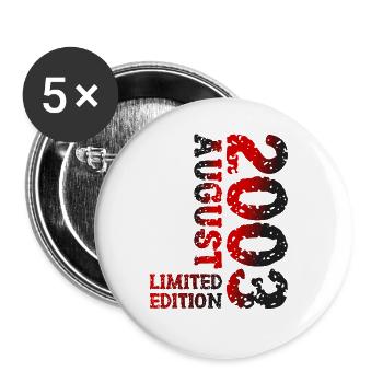 2003 Août Édition Limitée 20th Birthday Outfit - Lot de 5 grands badges (56 mm) - blanc - Devant