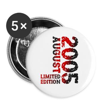 2005 August Limited Edition 18. Geburtstag Outfit - Buttons groß 56 mm (5er Pack) - Weiß - Vorne