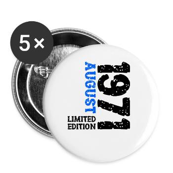 1971 August Limited Edition 52. Geburtstag Outfit - Buttons groß 56 mm (5er Pack) - Weiß - Vorne