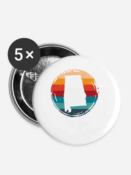 alabama - Buttons groß 56 mm (5er Pack) - Weiß