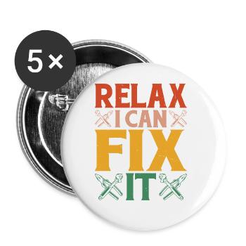 Relax I Can Fix It 14 - Buttons large 2.2''/56 mm (5-pack) - white - Front
