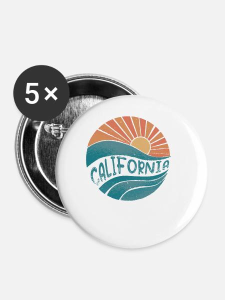 california - Buttons groß 56 mm (5er Pack) - Weiß