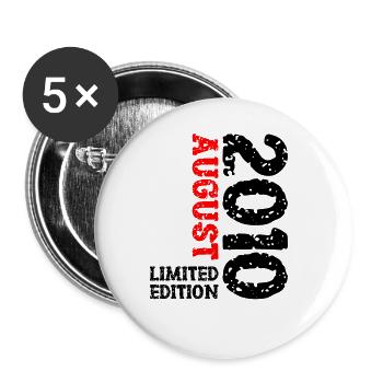 2010 August Limited Edition 13. Geburtstag Outfit - Buttons groß 56 mm (5er Pack) - Weiß - Vorne