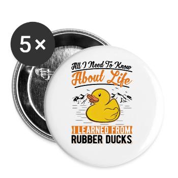 Rubber Duck Gift Rubber Duck Rubber Duck - Buttons large 2.2''/56 mm (5-pack) - white - Front