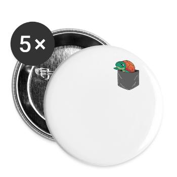 Sea Turtle Tortoise Pocket - Buttons groß 56 mm (5er Pack) - Weiß - Vorne