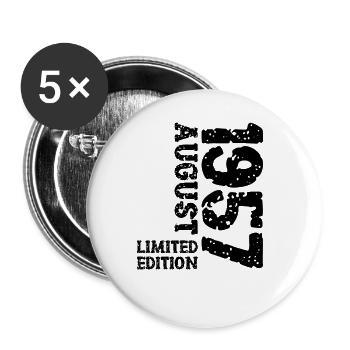 1957 August Limited Edition 66. Geburtstag Outfit - Buttons groß 56 mm (5er Pack) - Weiß - Vorne