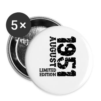 1951 August Limited Edition 72. Geburtstag Outfit - Buttons groß 56 mm (5er Pack) - Weiß - Vorne
