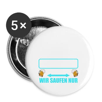 Junggesellenabschied Poltern Polterabend JGA - Buttons groß 56 mm (5er Pack) - Weiß - Vorne