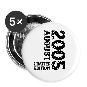 2005 August Limited Edition 18. Geburtstag Outfit - Buttons groß 56 mm (5er Pack) - Weiß - Vorne