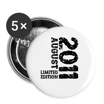 2011 August Limited Edition 12. Geburtstag Outfit - Buttons groß 56 mm (5er Pack) - Weiß - Vorne