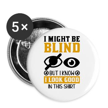 Blindness consciousness Blind by law - Buttons large 2.2''/56 mm (5-pack) - white - Front