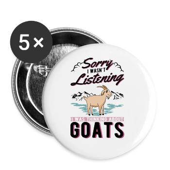 Goats Gift Goat Host Goat - Buttons large 2.2''/56 mm (5-pack) - white - Front