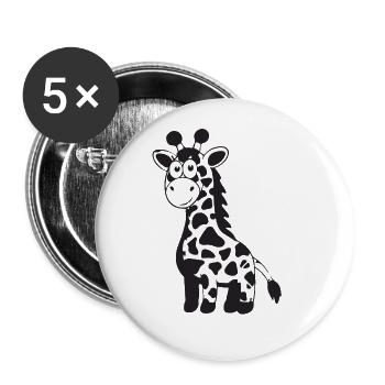 Giraffe animal cute cute kids black - Buttons large 2.2''/56 mm (5-pack) - white - Front