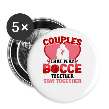 Boccia Player Boccia game Boule - Buttons large 2.2''/56 mm (5-pack) - white - Front