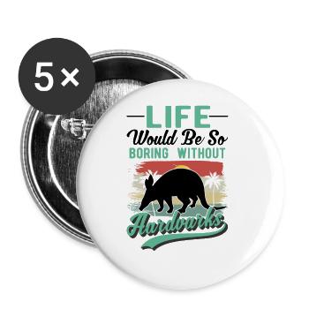 Aardvark Gift Aardvark - Buttons large 2.2''/56 mm (5-pack) - white - Front
