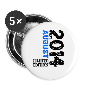 2014 August Limited Edition 9. Geburtstag Outfit - Buttons groß 56 mm (5er Pack) - Weiß - Vorne