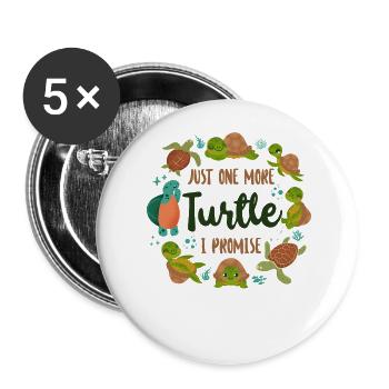 Tortue de tortue de mer juste une tortue de plus - Lot de 5 grands badges (56 mm) - blanc - Devant