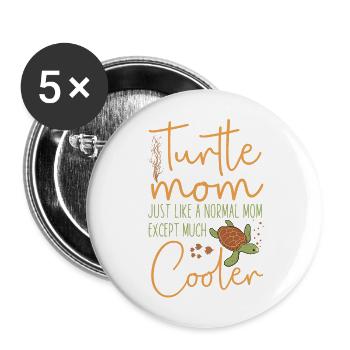 Sea Turtle Tortoise Mom Turtle Mom - Buttons groß 56 mm (5er Pack) - Weiß - Vorne