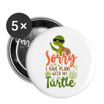 Sea Turtle Tortoise Sunglasses - Buttons groß 56 mm (5er Pack) - Weiß - Vorne