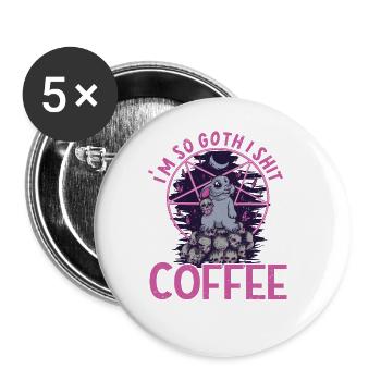 Satan Beelzebub Teufel Gothic Pentagram Mystisch - Buttons groß 56 mm (5er Pack) - Weiß - Vorne