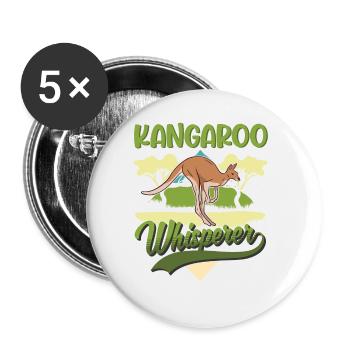Kangaroo Whisperer Australia Kangaroo - Buttons large 2.2''/56 mm (5-pack) - white - Front