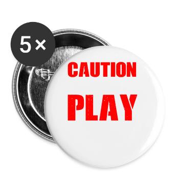 Caution Does Not Play Well With Others 63 - Buttons large 2.2''/56 mm (5-pack) - white - Front