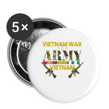 Vietnam Veteran - Buttons large 2.2''/56 mm (5-pack) - white - Front