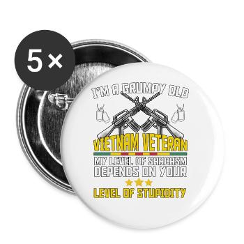 Vietnam Veteran - Buttons large 2.2''/56 mm (5-pack) - white - Front
