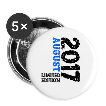 2017 Août Édition Limitée 6ème Tenue d’Anniversaire - Lot de 5 grands badges (56 mm) - blanc - Devant