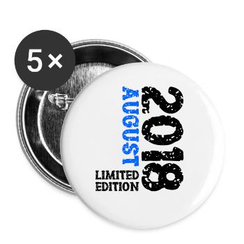 2018 August Limited Edition 5. Geburtstag Outfit - Buttons groß 56 mm (5er Pack) - Weiß - Vorne